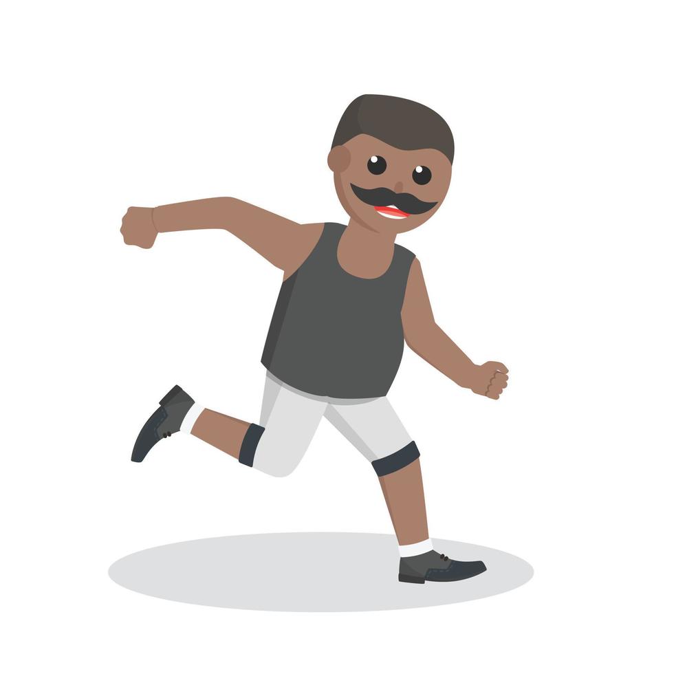 dik Mens Afrikaanse rennen ontwerp karakter Aan wit achtergrond vector
