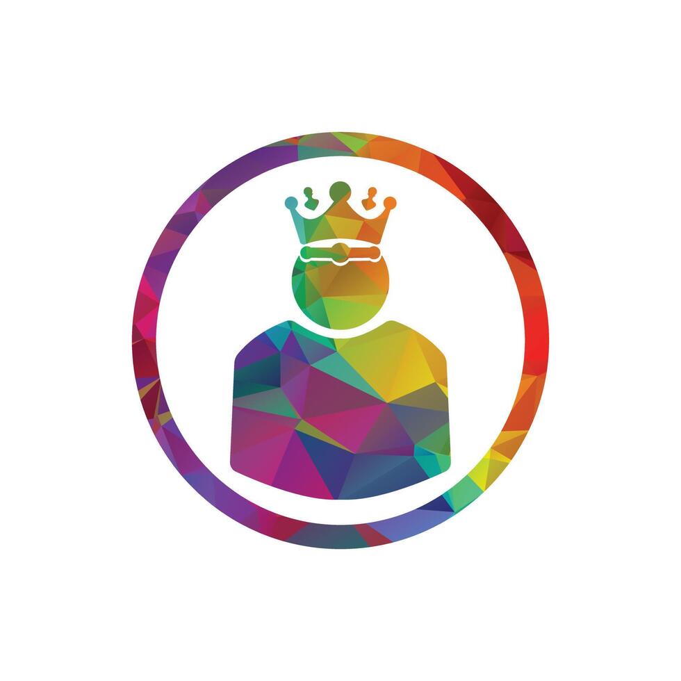 koning met kroon vector logo ontwerp. koning met kroon logo ontwerp.