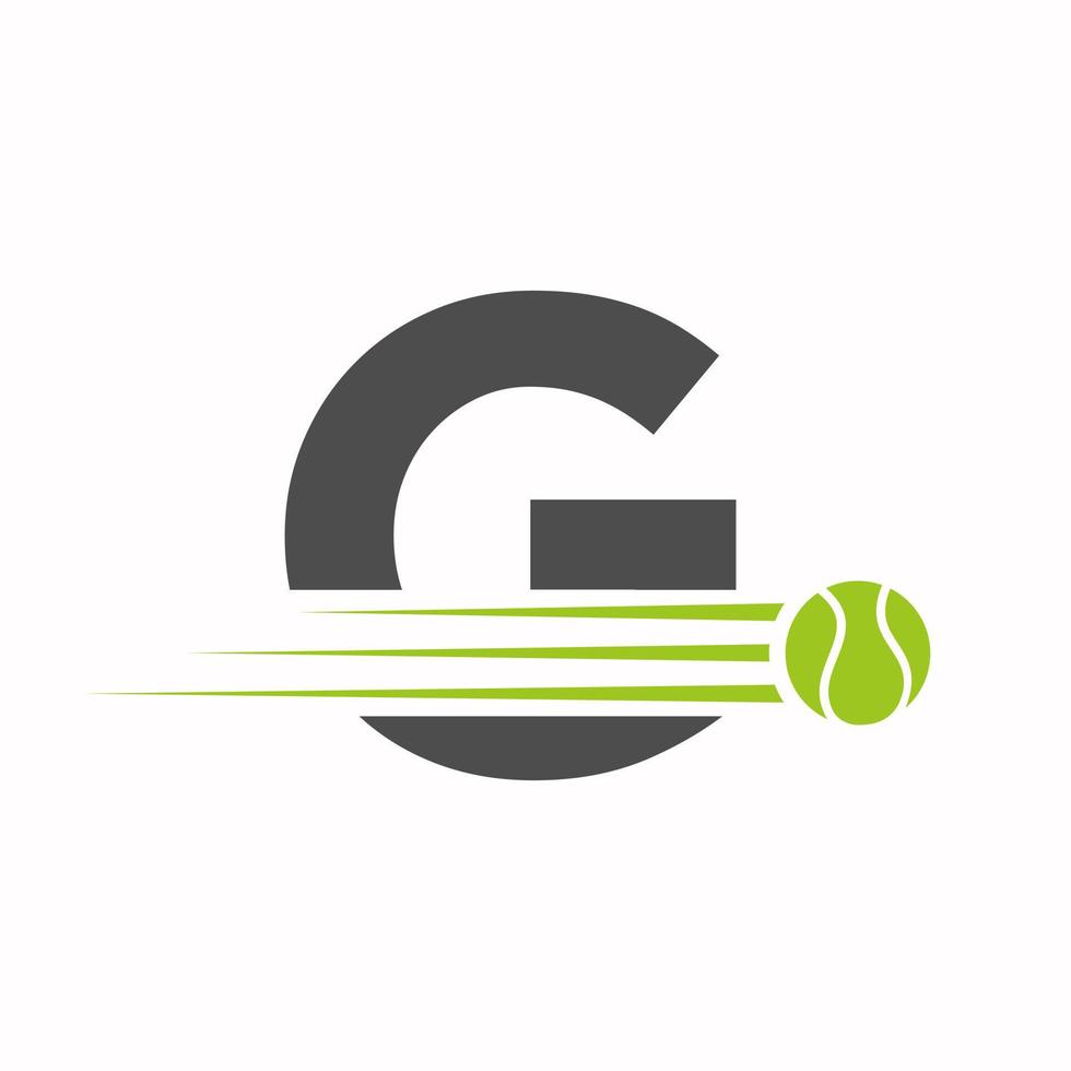 eerste brief g tennis logo. tennis sport- logotype symbool sjabloon vector