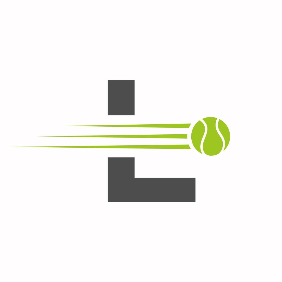 eerste brief l tennis logo. tennis sport- logotype symbool sjabloon vector