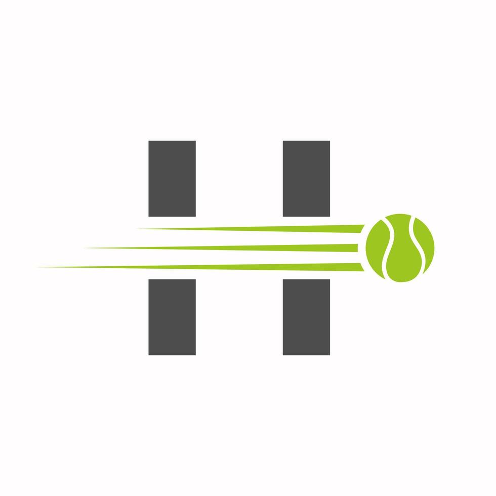 eerste brief h tennis logo. tennis sport- logotype symbool sjabloon vector