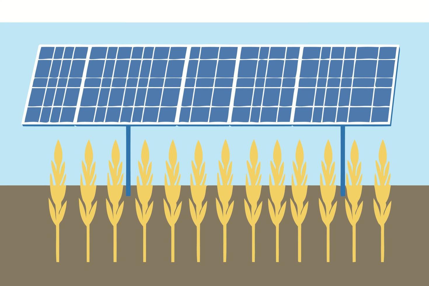 zonne- energie panelen Aan een veld- vector