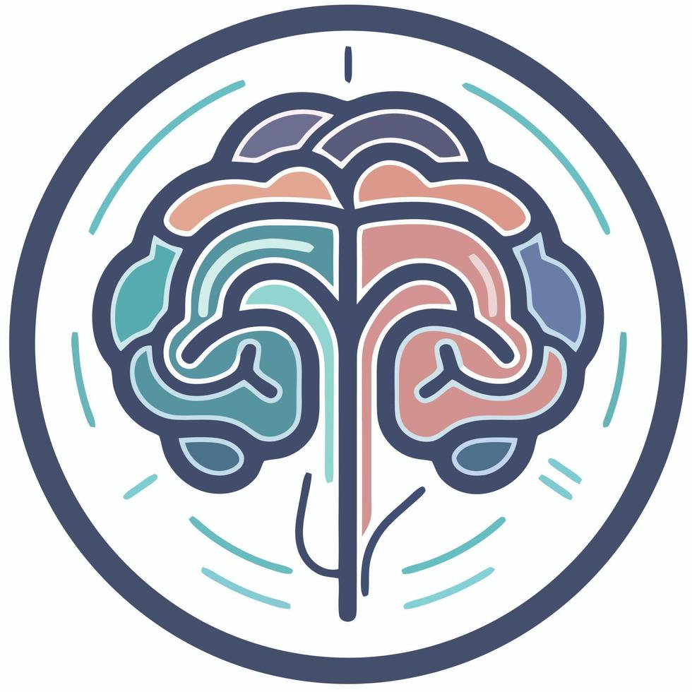 kleur menselijk hersenen logo vector