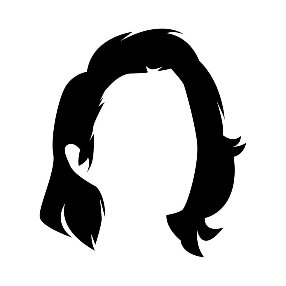 vrouw kort kapsel silhouet. concept van schoonheid, salon, vrouw, mode. geïsoleerd Aan wit achtergrond. silhouet illustratie. vector