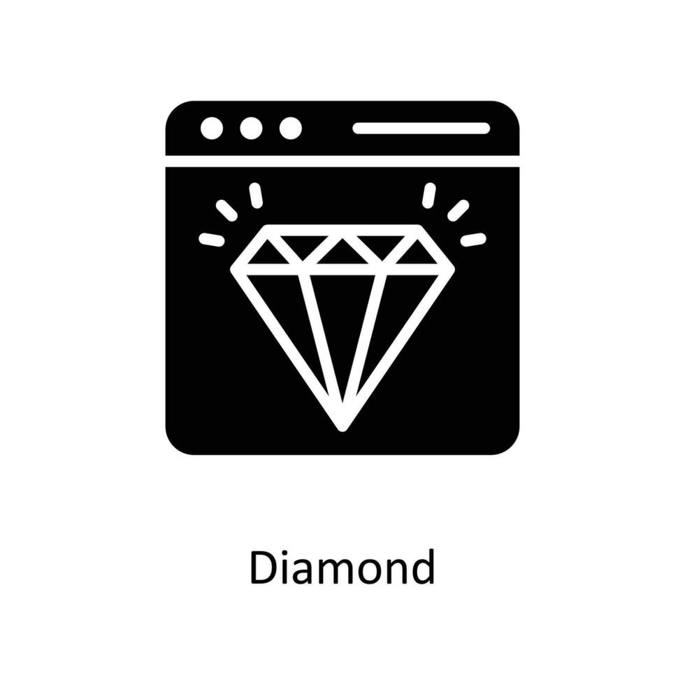 diamant vector solide pictogrammen. gemakkelijk voorraad illustratie voorraad