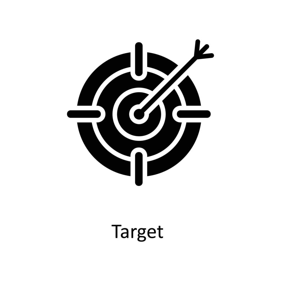 doelwit vector solide pictogrammen. gemakkelijk voorraad illustratie voorraad