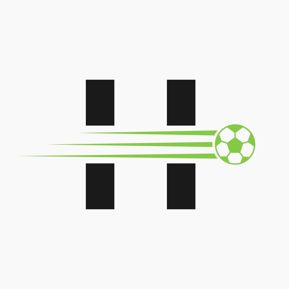 eerste brief h voetbal Amerikaans voetbal logo. voetbal club symbool vector