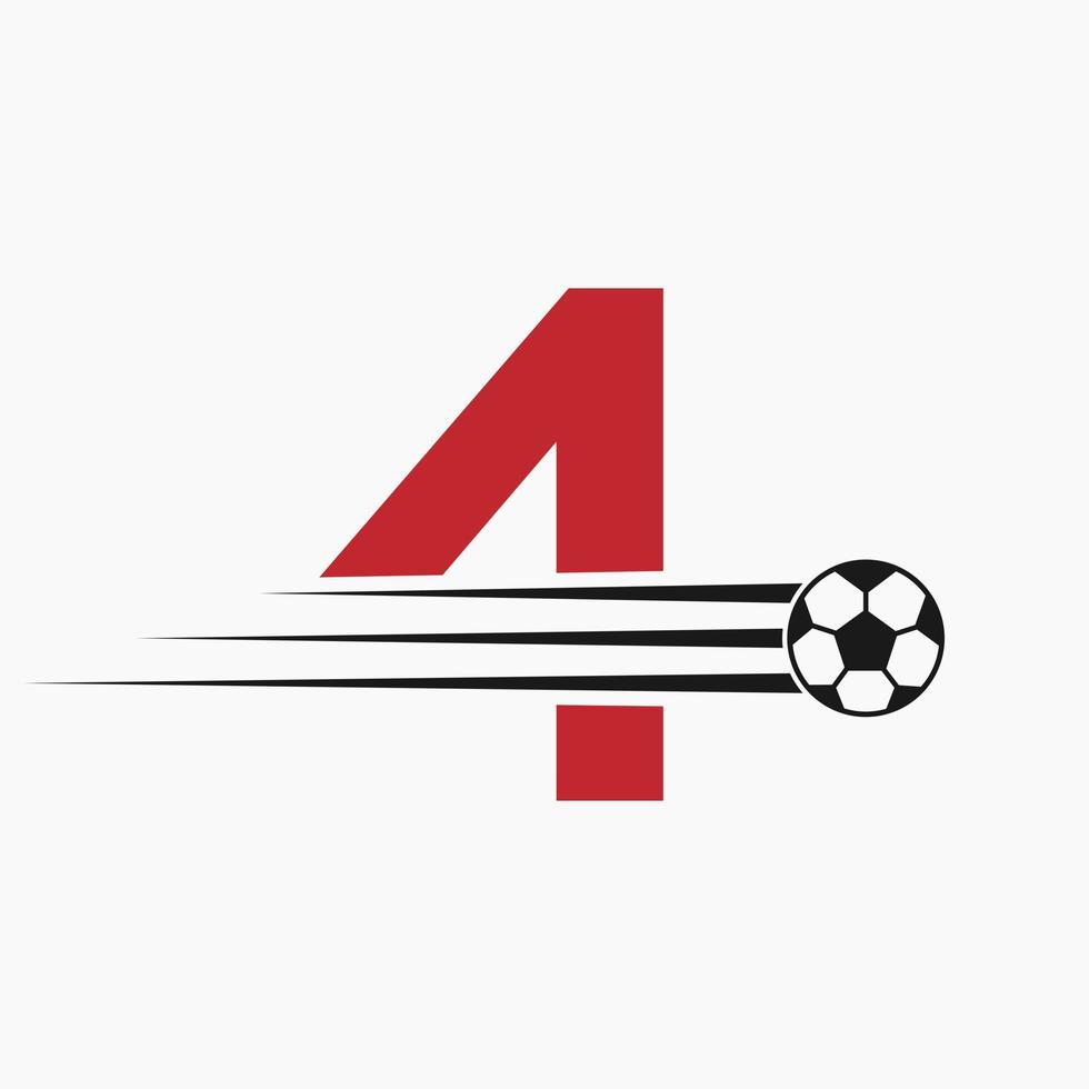 eerste brief 4 voetbal Amerikaans voetbal logo. voetbal club symbool vector
