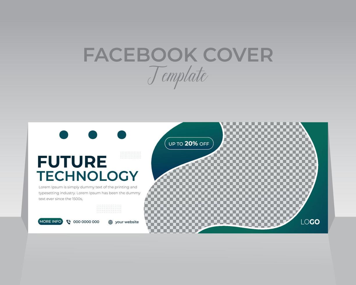 technologie facebook Hoes sjabloon ontwerp vector