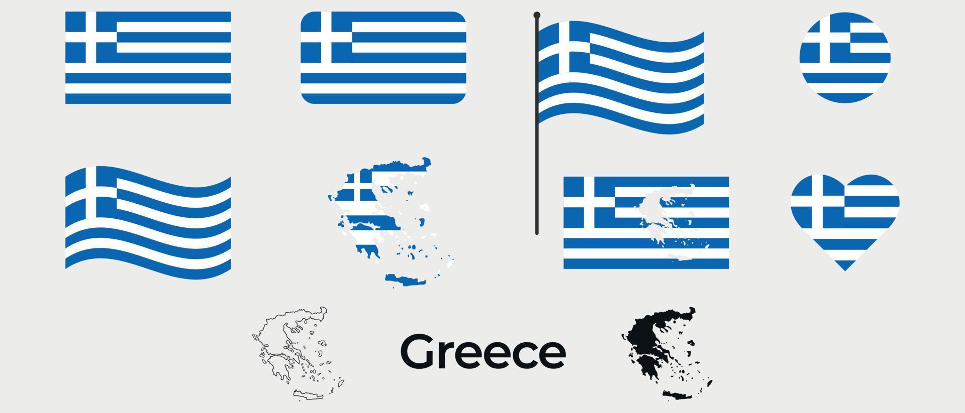 vlag van Griekenland. silhouet van Griekenland. nationaal symbool. vector