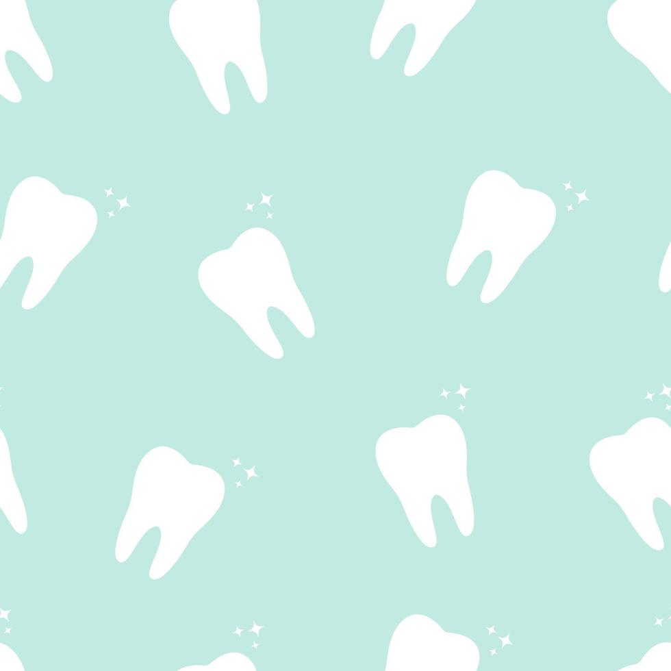 naadloos patroon van gezond tanden. vector illustratie