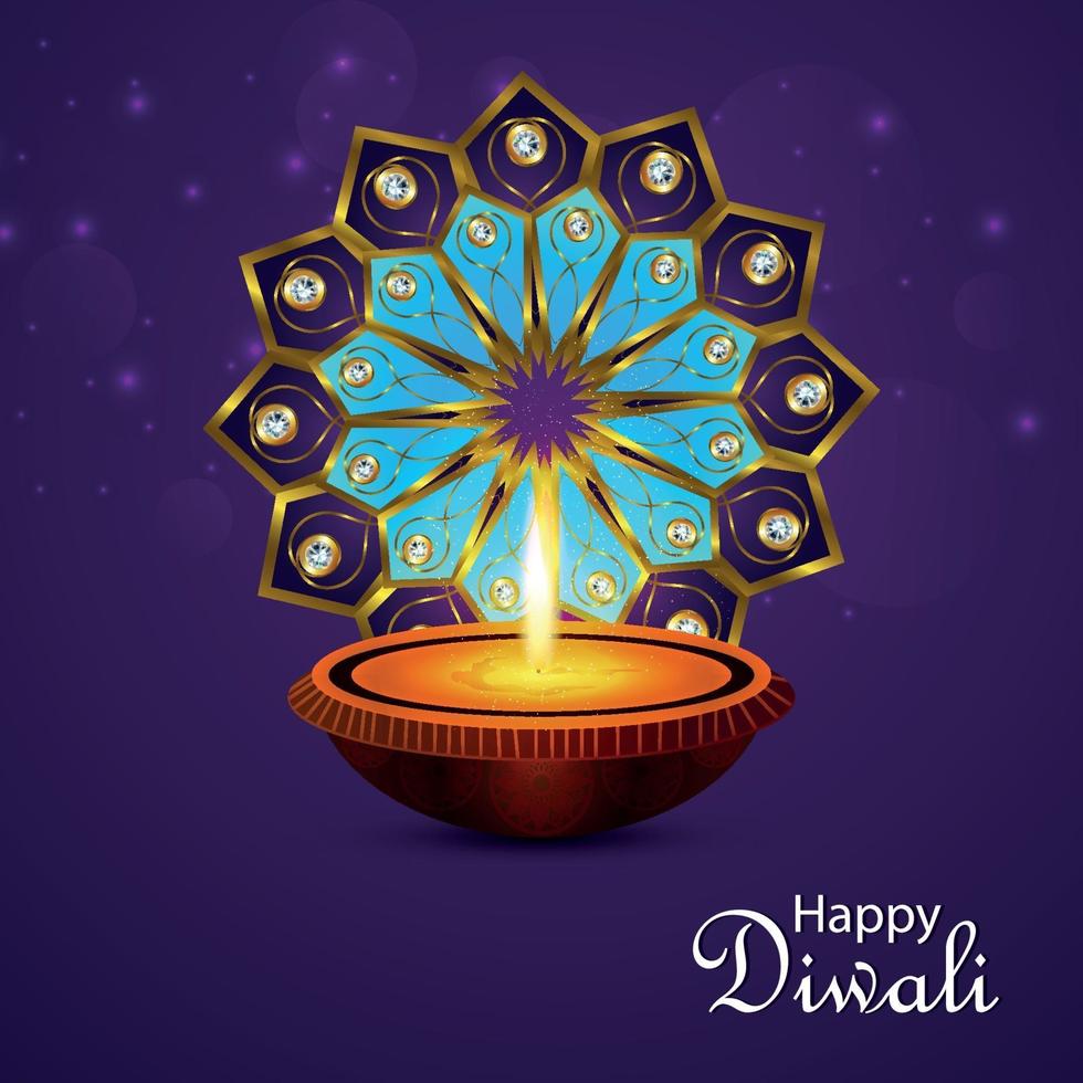 gelukkig diwali Indisch festival met creatieve vectorillustratie en achtergrond vector