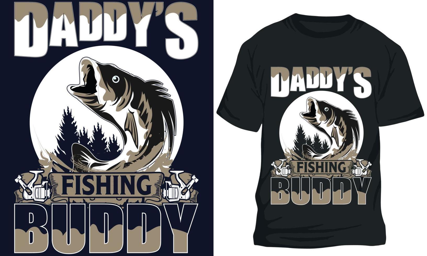 papa s visvangst maatje. visvangst t-shirt ontwerp vector