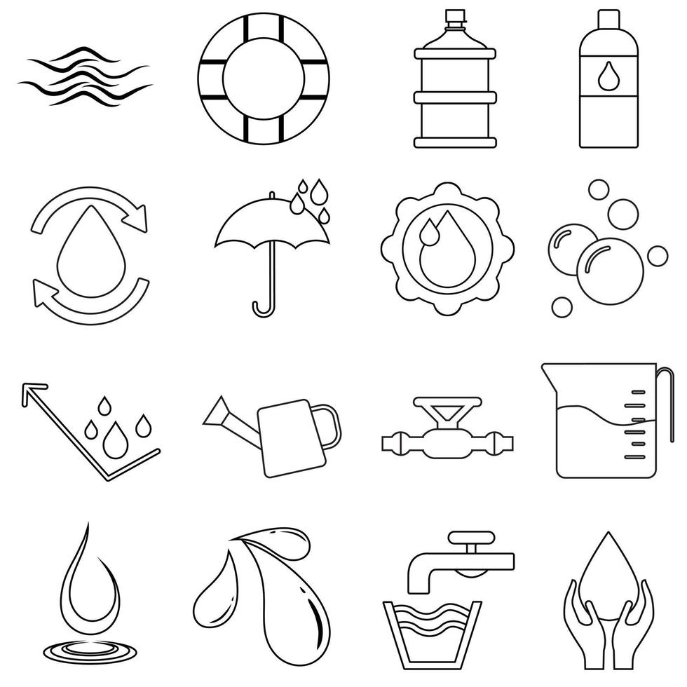 water icoon vector set. vloeistof illustratie teken verzameling. zuiveren symbool. zuiver logo.