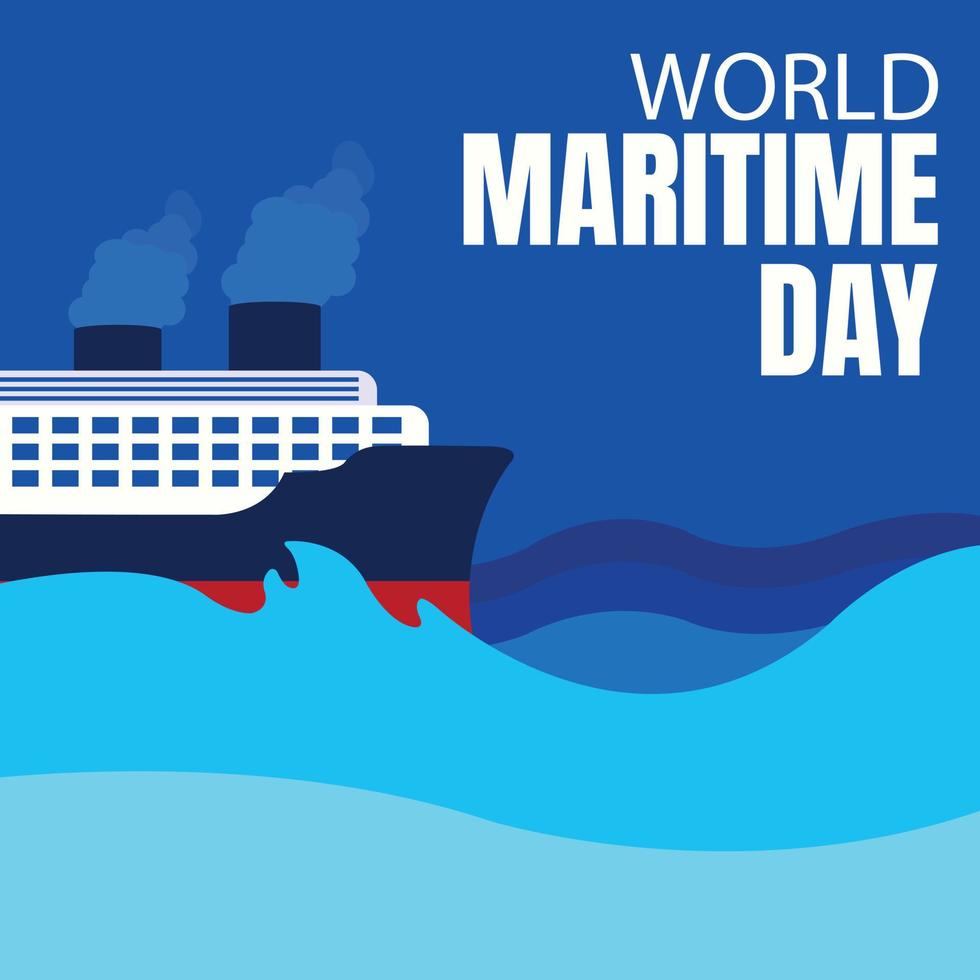 illustratie vector grafisch van reis schip het zeilen Aan de oceaan, perfect voor Internationale dag, wereld maritiem dag, vieren, groet kaart, enz.