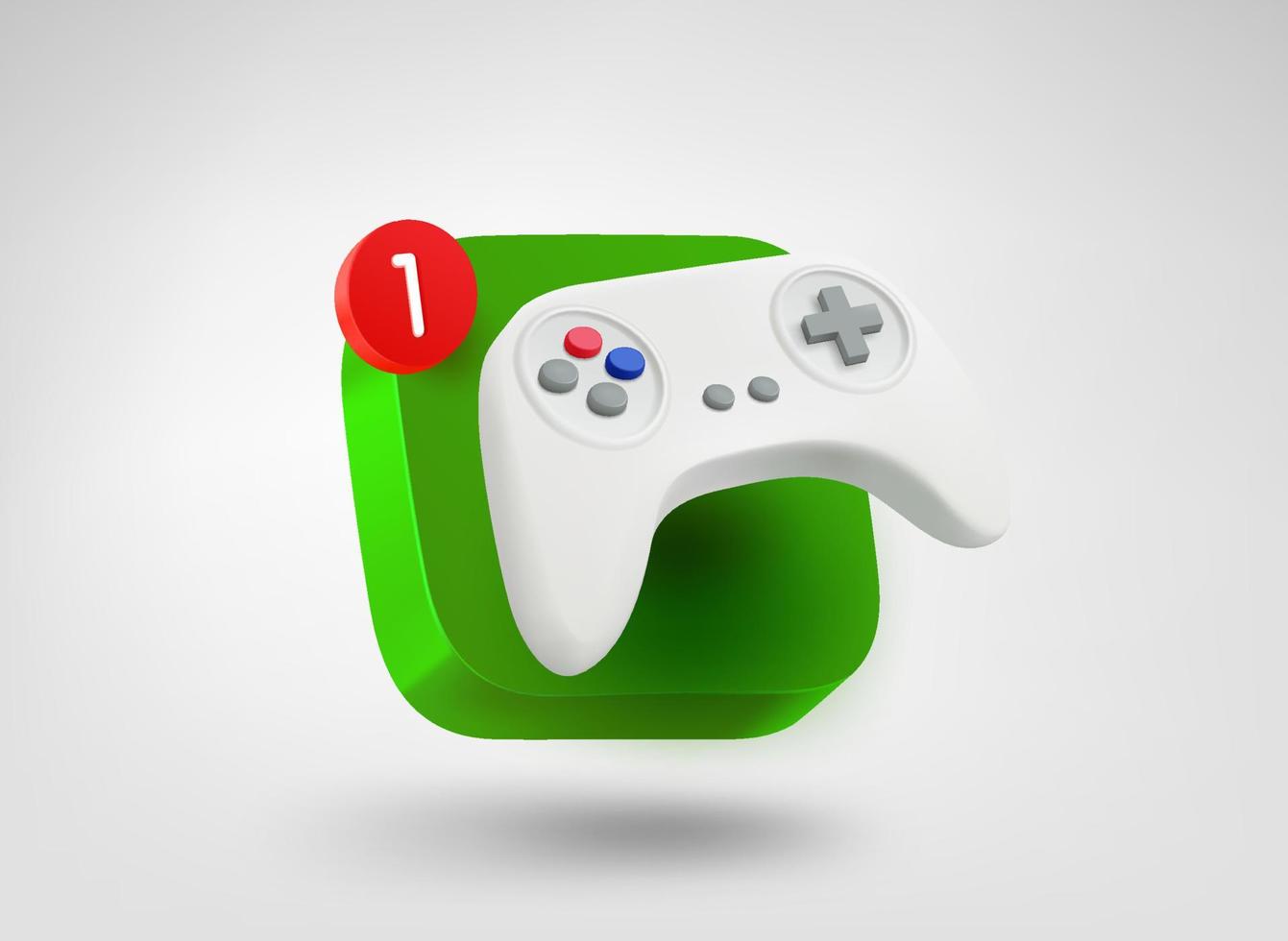 video spel controleur Aan app knop. 3d vector mobiel toepassing icoon