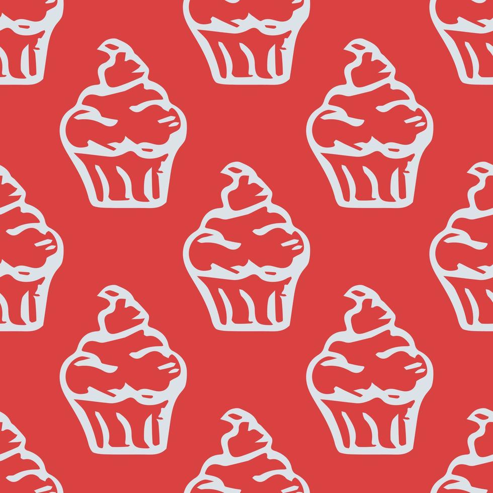 naadloos taart patroon. snoepgoed en snoep achtergrond. tekening vector illustratie met snoepgoed en snoep pictogrammen