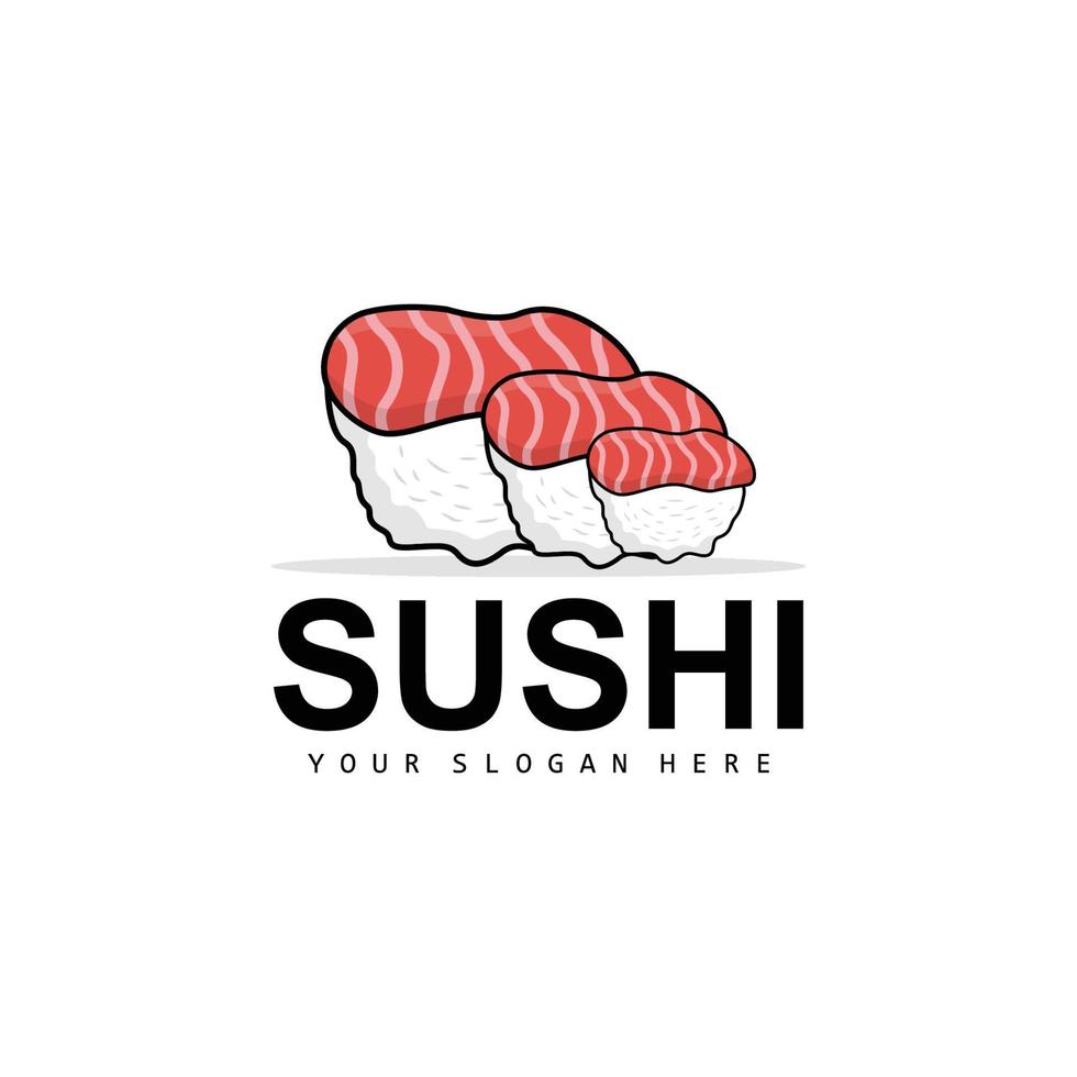 sushi logo, Japans voedsel sushi zeevruchten vector, Japans keuken Product merk ontwerp, sjabloon icoon vector