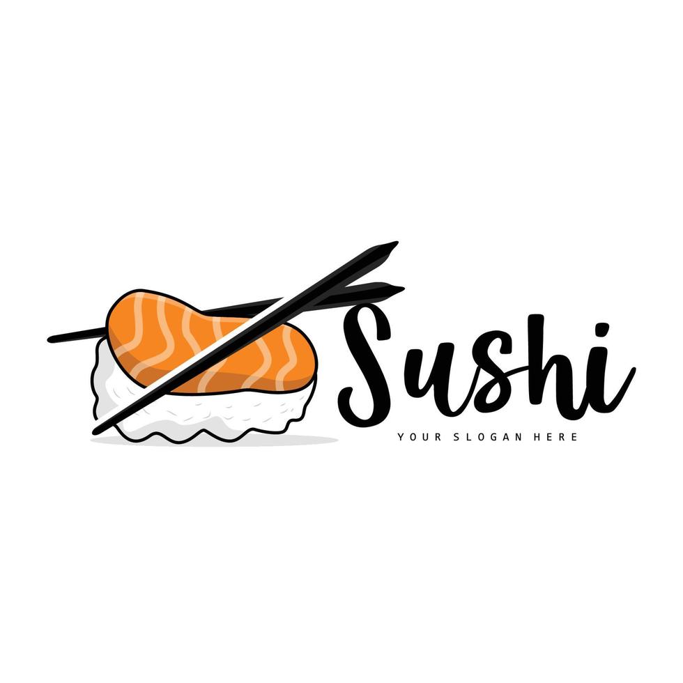 sushi logo, Japans voedsel sushi zeevruchten vector, Japans keuken Product merk ontwerp, sjabloon icoon vector