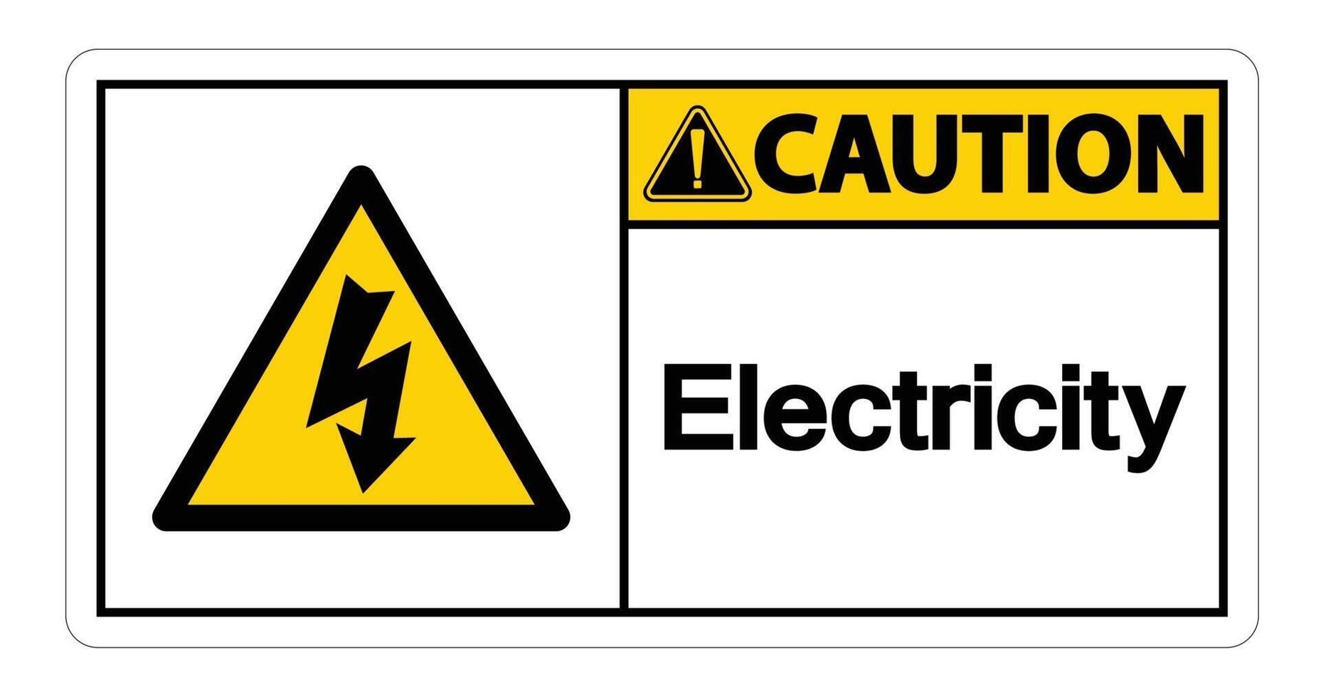 voorzichtigheid elektriciteit symbool teken op witte achtergrond vector