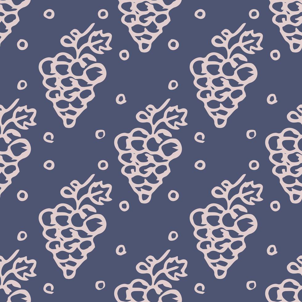naadloos druivenpatroon. doodle vector met druiven pictogrammen. vintage druivenpatroon