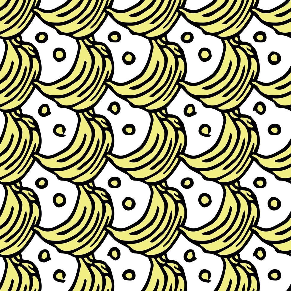 naadloos bananenpatroon. doodle banaan achtergrond vector