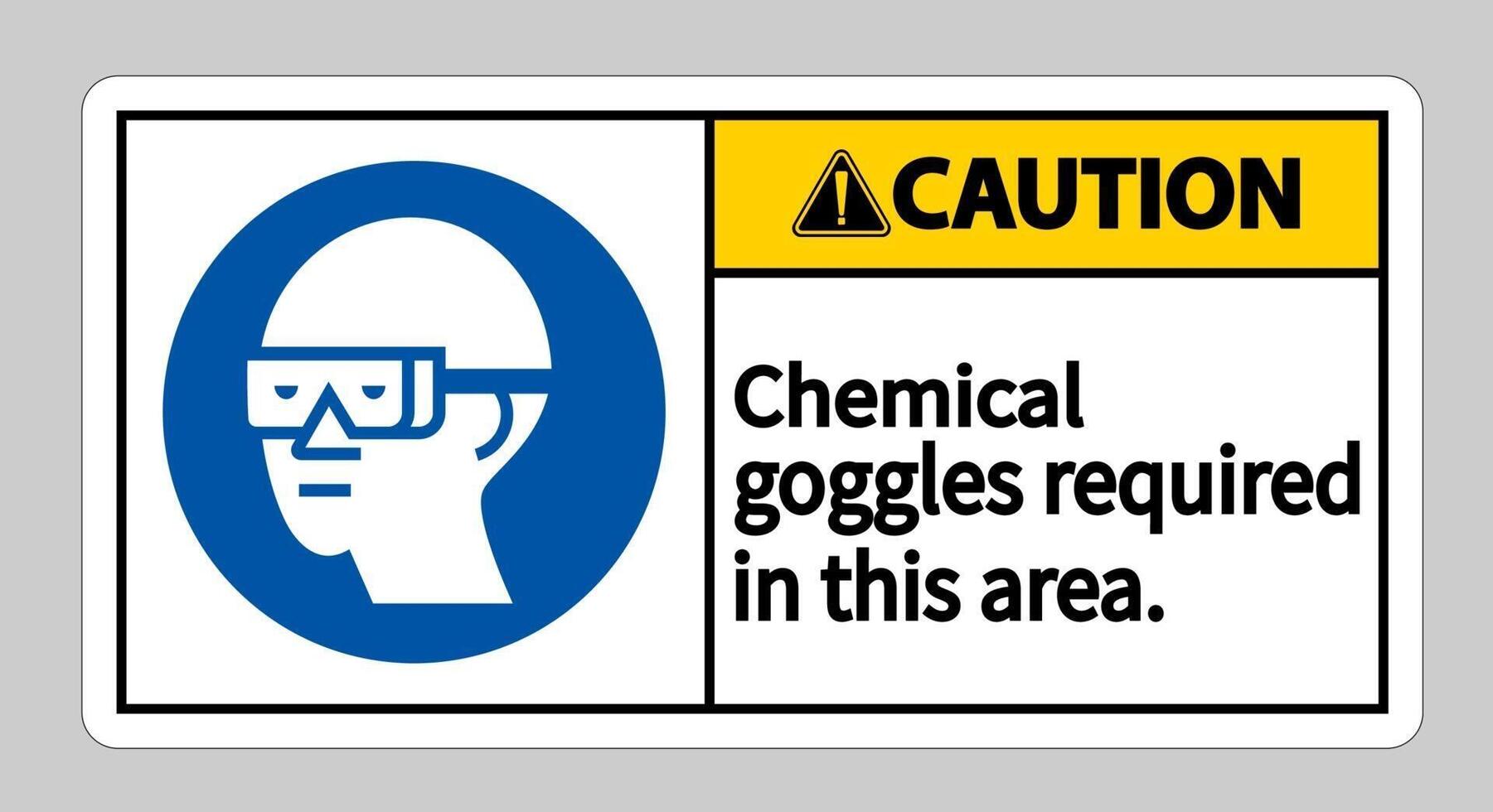 waarschuwingsteken chemische stofbril vereist in dit gebied vector