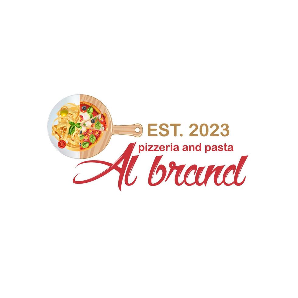 pizzeria en pasta logo vector