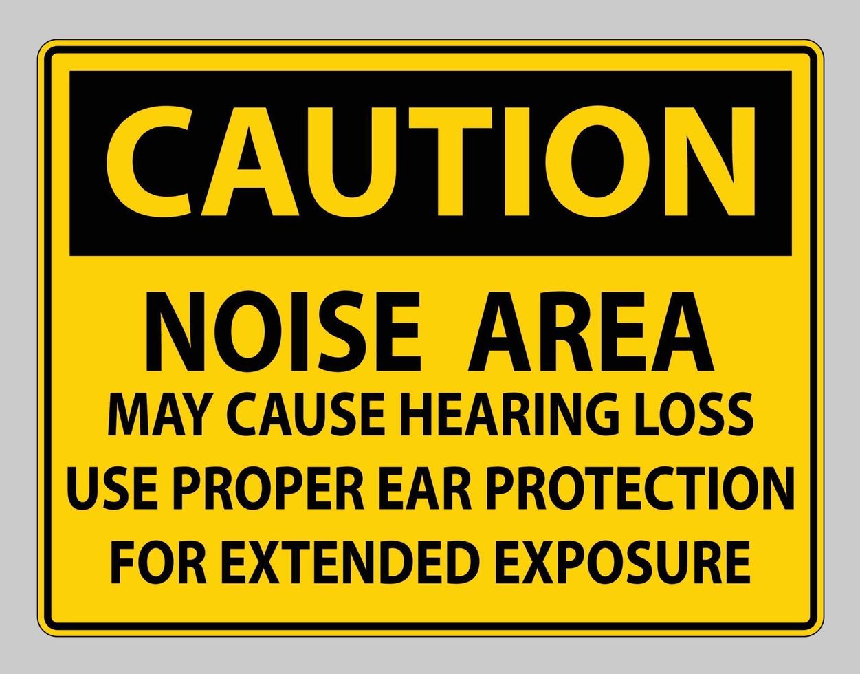 let op pbm teken, lawaai gebied kan gehoorbeschadiging veroorzaken, gebruik geschikte gehoorbescherming voor langdurige blootstelling vector