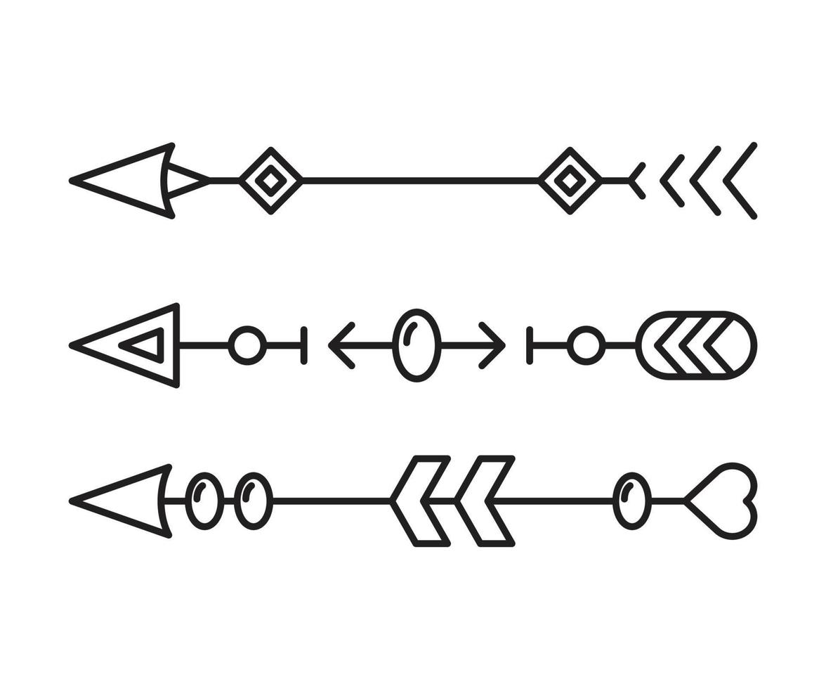 pijlen decoratie lijntekeningen illustratie vector