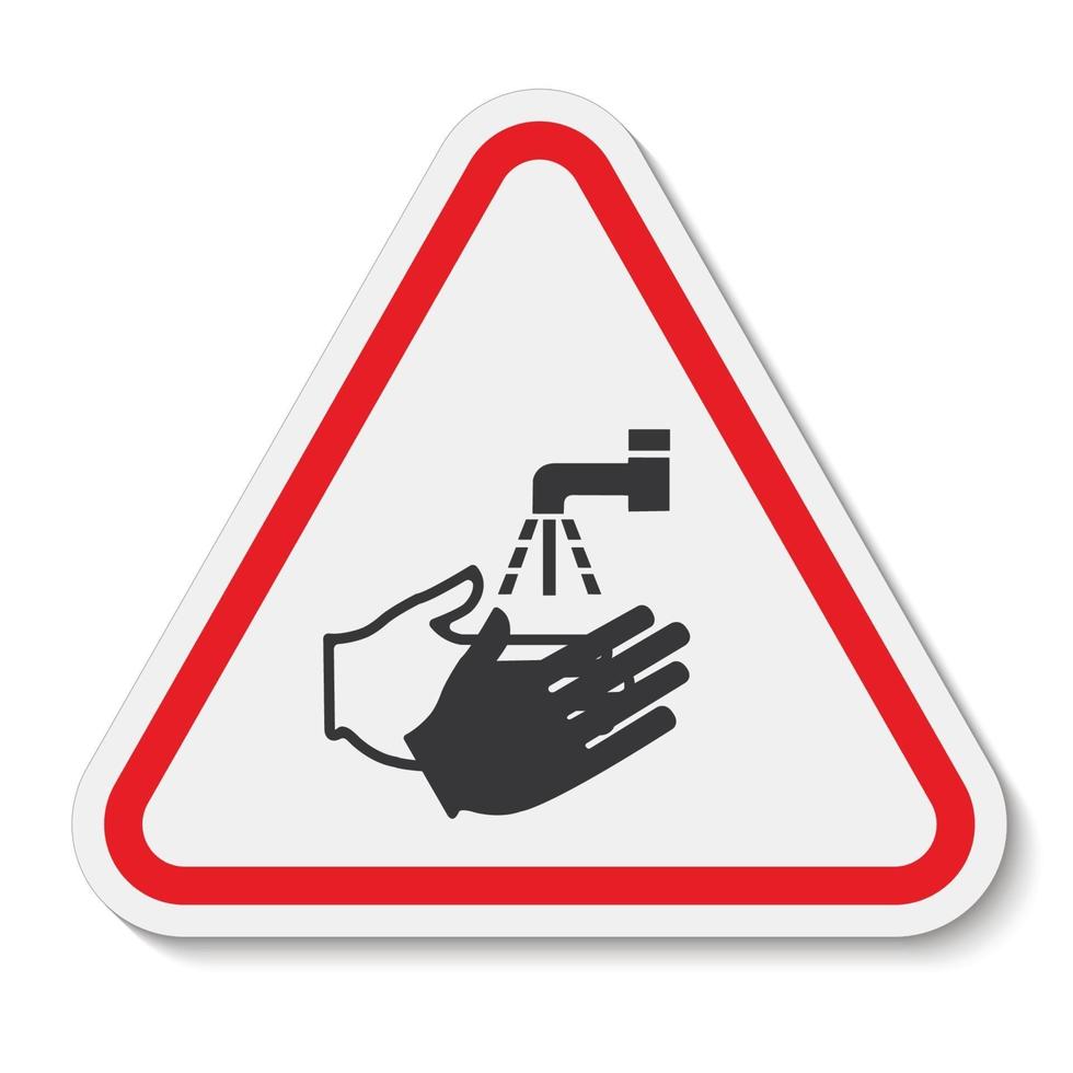 ppe-pictogram. was uw handsymbool isoleren op witte achtergrond, vectorillustratie eps.10 vector