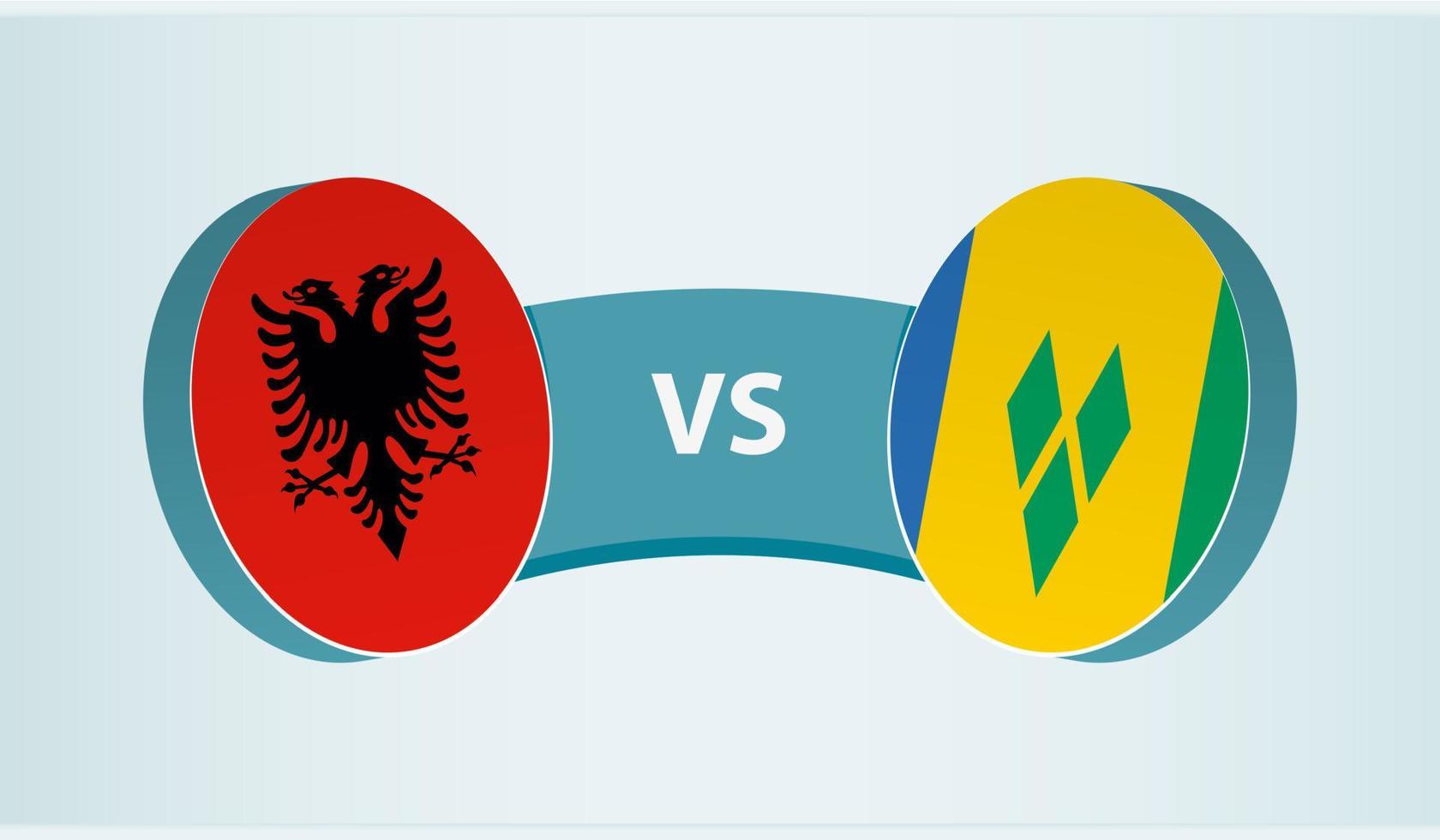 Albanië versus heilige vincent en de grenadines, team sport- wedstrijd concept. vector