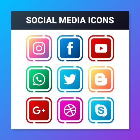 Sociaal netwerk Icon Set vector