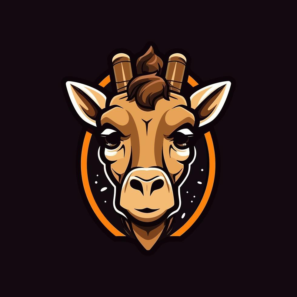 een logo van een giraf hoofd, ontworpen in esports illustratie stijl vector
