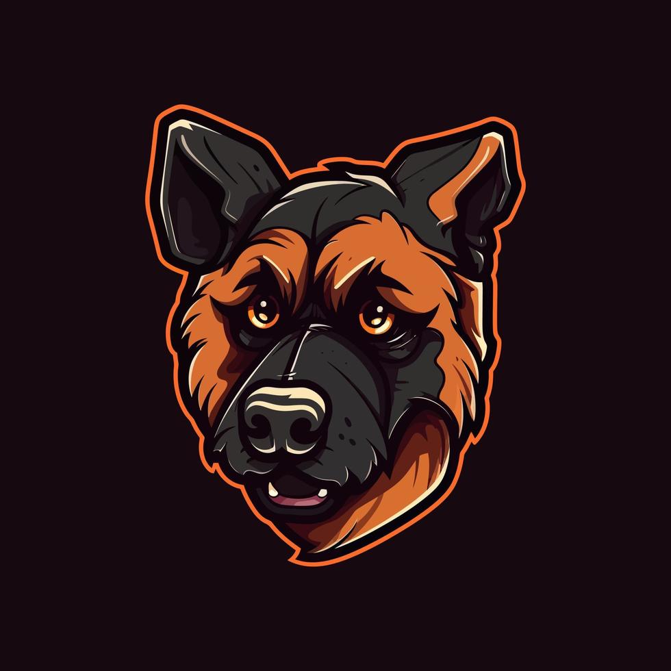 een logo van een zombie hond hoofd, ontworpen in esports illustratie stijl vector