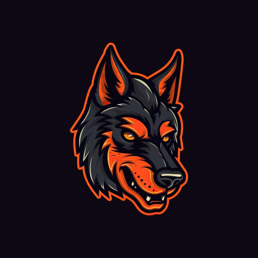 een logo van een zombie hond hoofd, ontworpen in esports illustratie stijl vector