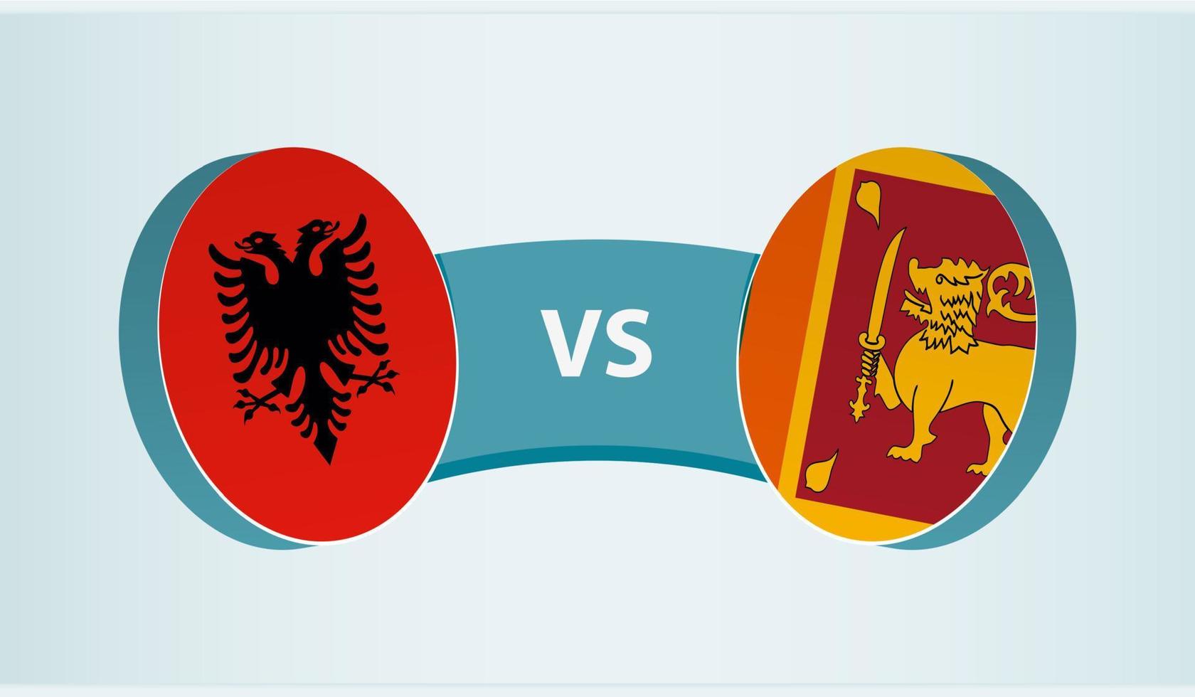 Albanië versus sri lanka, team sport- wedstrijd concept. vector