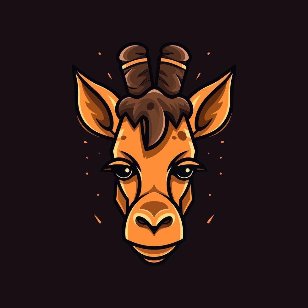 een logo van een giraffe hoofd, ontworpen in esports illustratie stijl vector