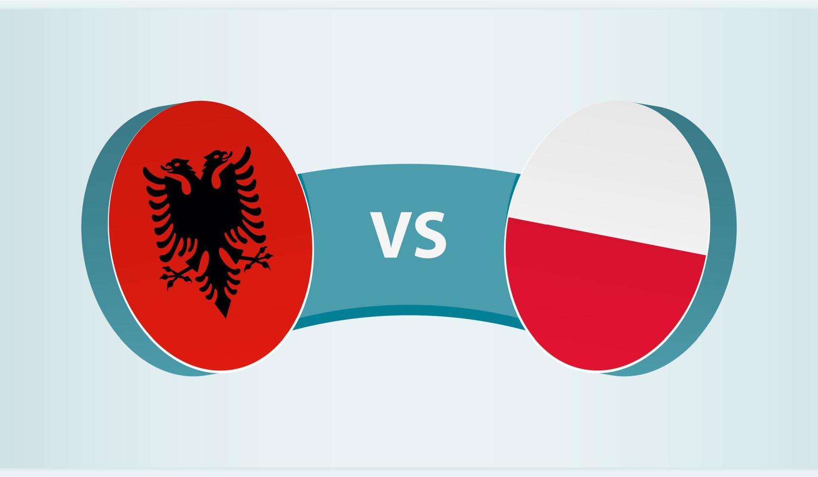 Albanië versus Polen, team sport- wedstrijd concept. vector