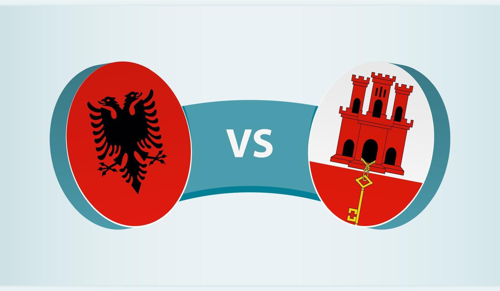 Albanië versus Gibraltar, team sport- wedstrijd concept. vector