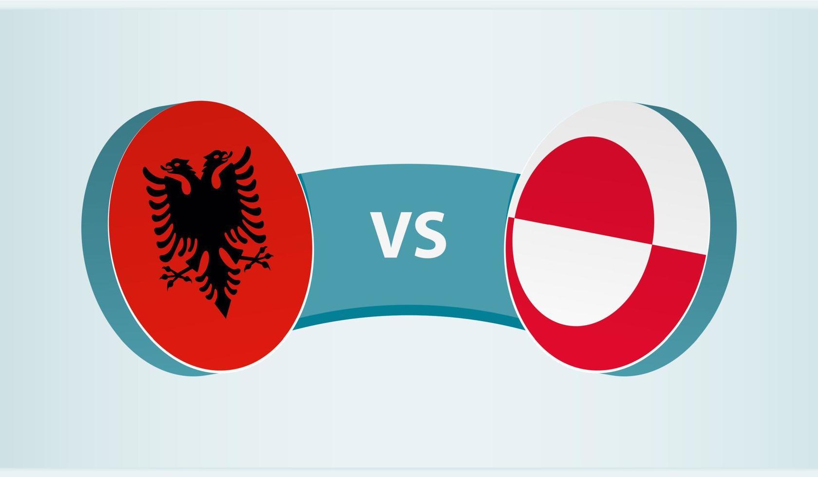 Albanië versus Groenland, team sport- wedstrijd concept. vector