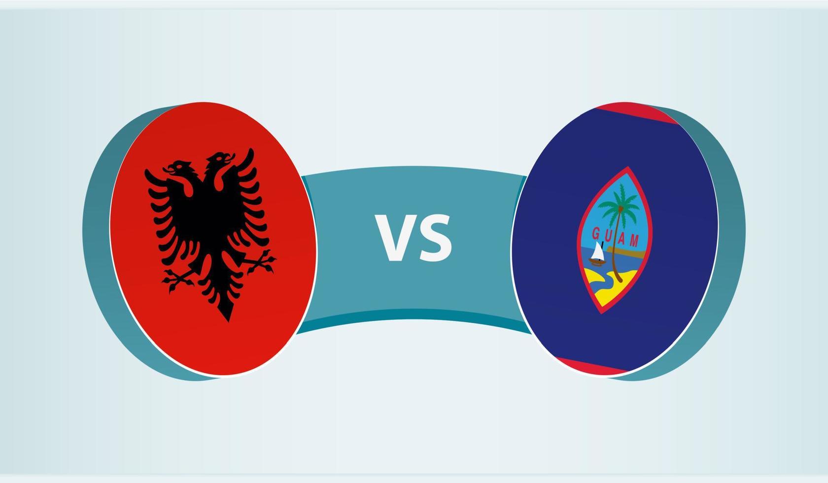 Albanië versus guam, team sport- wedstrijd concept. vector