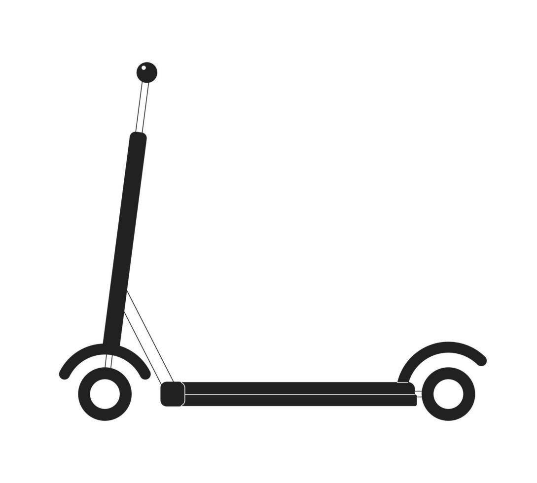 elektrisch scooter monochroom vlak vector voorwerp. e-scooter verhuur. vervoer. bewerkbare zwart en wit dun lijn icoon. gemakkelijk tekenfilm klem kunst plek illustratie voor web grafisch ontwerp en animatie