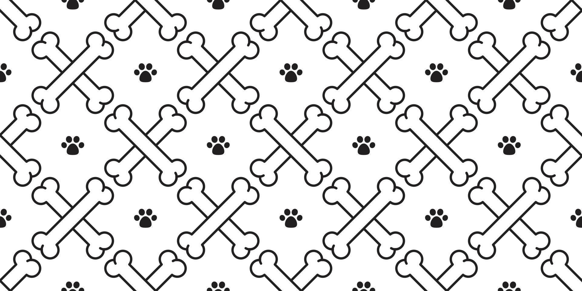 hond bot poot naadloos patroon vector gekruiste beenderen behang geïsoleerd achtergrond wit