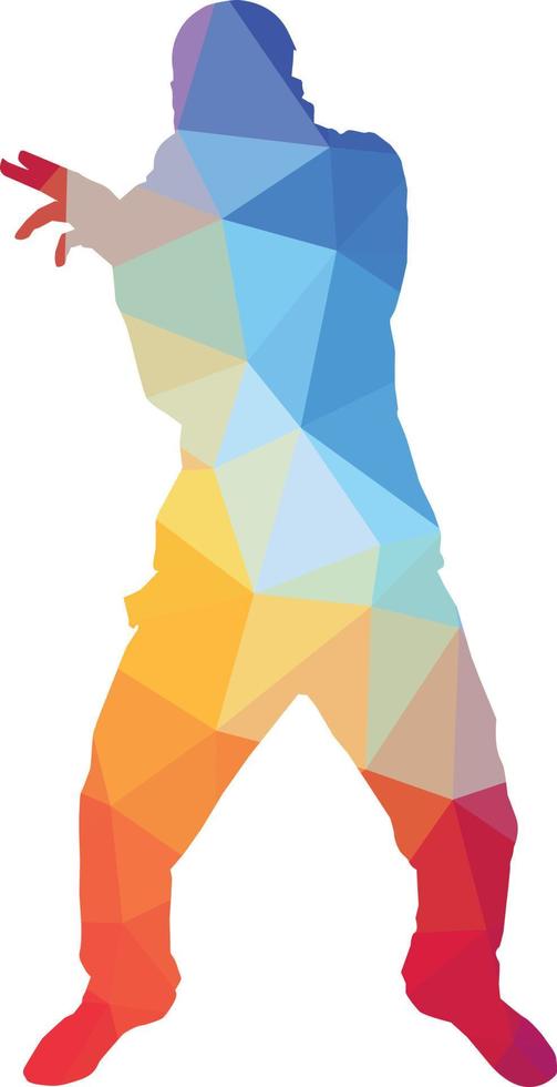 beeld van gekleurde silhouet van een danser vector