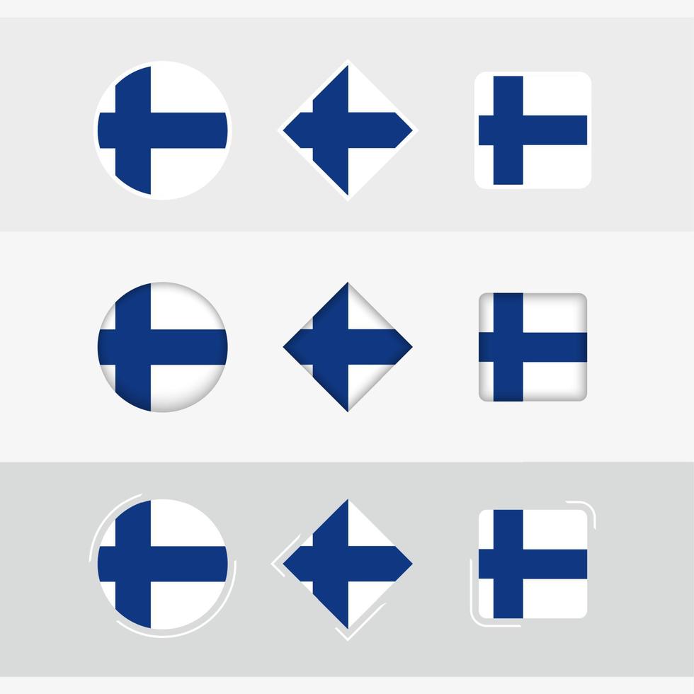 Finland vlag pictogrammen set, vector vlag van Finland.