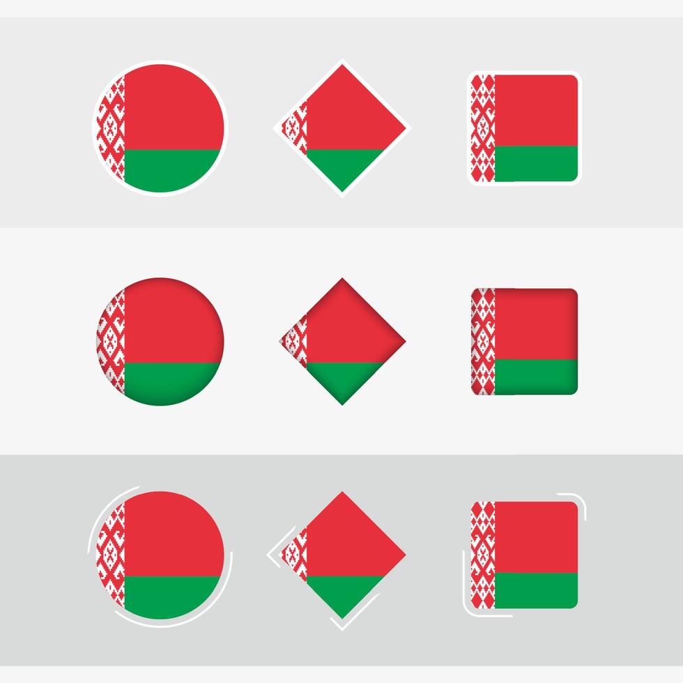 Wit-Rusland vlag pictogrammen set, vector vlag van wit-rusland.