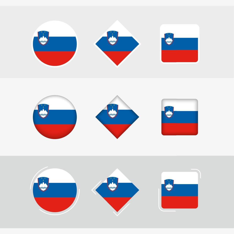 Slovenië vlag pictogrammen set, vector vlag van Slovenië.