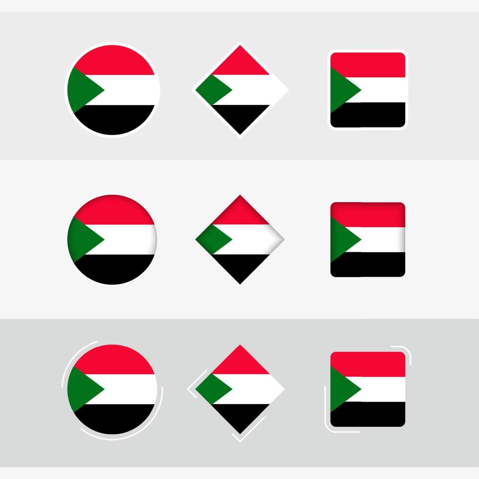 Soedan vlag pictogrammen set, vector vlag van Soedan.