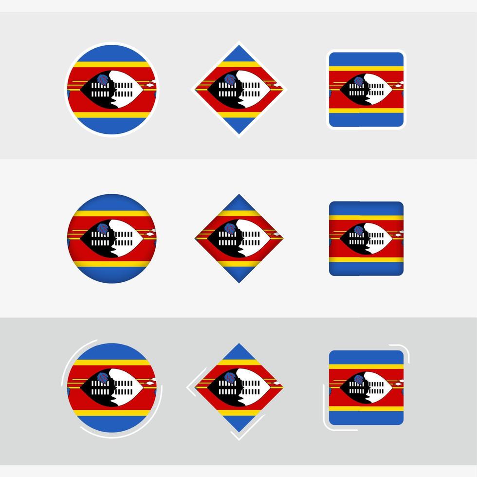 Swaziland vlag pictogrammen set, vector vlag van Swaziland.